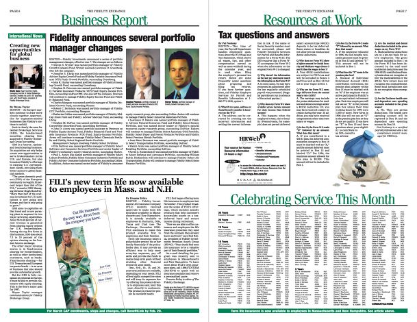 Fidelity Newsletter Fidelity Investments Employee Newspaper Design | Guy With Glasses