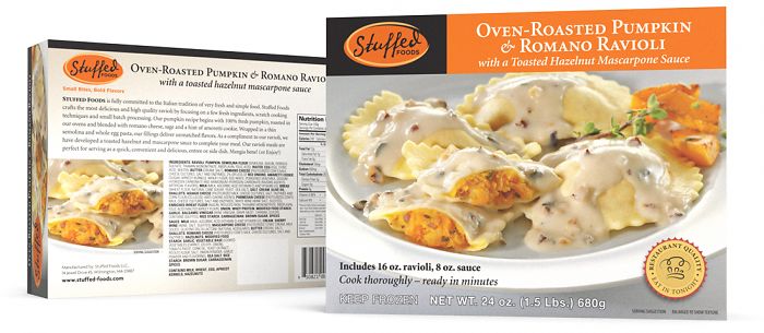 Stuffed Foods Pasta Packaging Design | Guy With Glasses